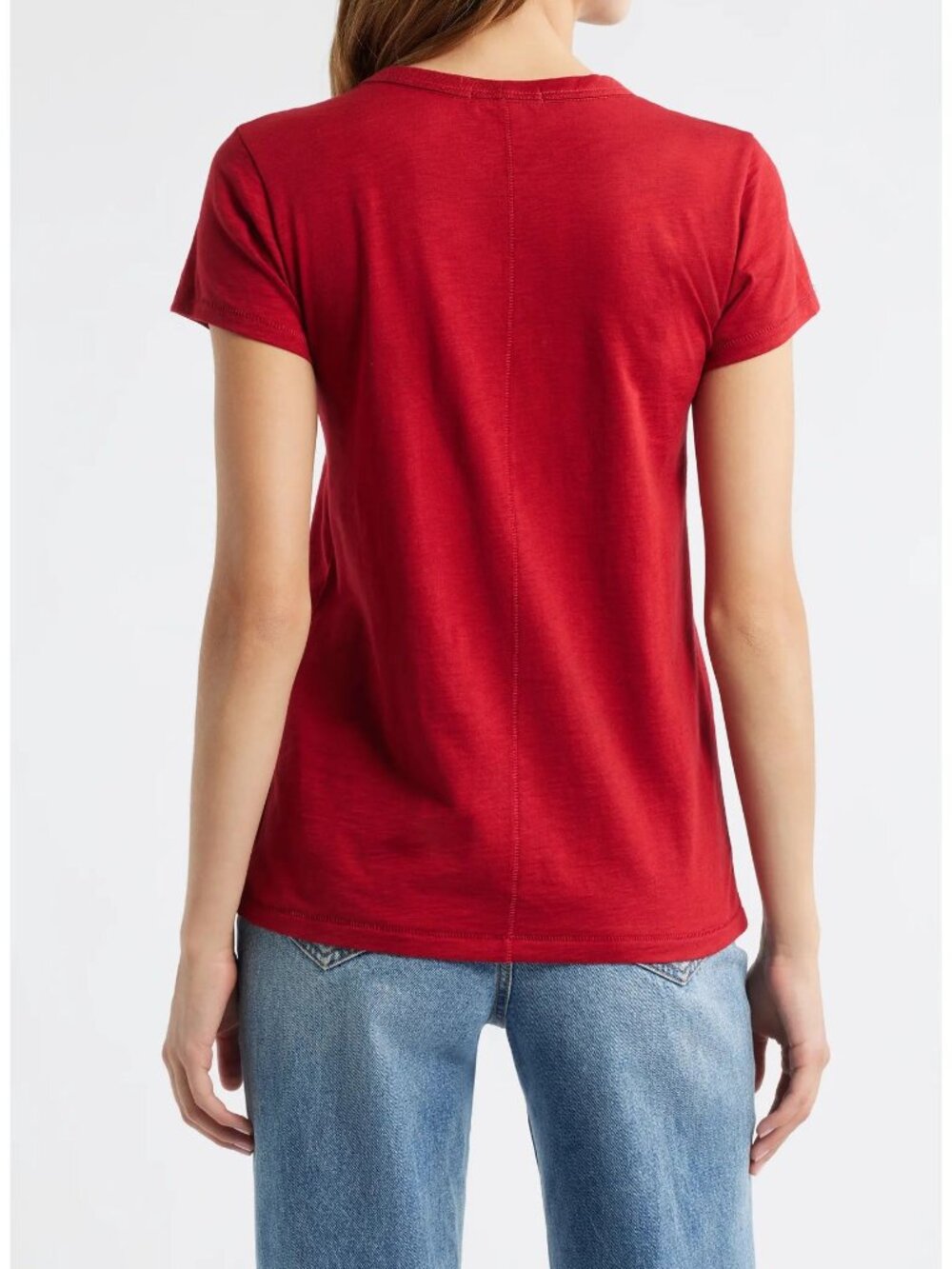 Rag & Bone The Slub Pima Cotton T-Shirt Ruby Red Size XS Casual Basic Capsule - Picture 13 of 13